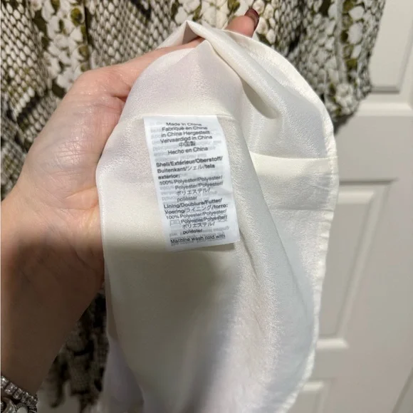 J. Crew Cream and Black Snake Print Long Sleeve Dress - Picture 8 of 8